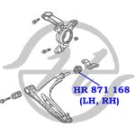 HR871168, Сайлентблок нижнего рычага передней подвески, задний