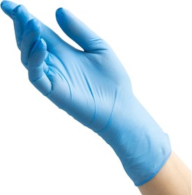 Фото 1/2 Перчатки медицинские диагностические одноразовые нестерильные нитриловые текстурированные на пальцах неопудренные хлорированные ...