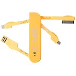 USB кабель "LP" 3 в 1 карманный оранжевый (micro USB/Apple Lightning 8-pin/Apple ...