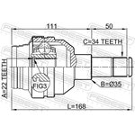 1011-C100R, Шрус внутренний 22x35x34