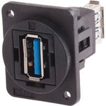 Straight, Panel Mount, Socket Type A to A 3.0 USB Connector