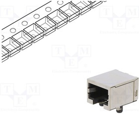 CUC-SP-J1ST-A/R4LB-SMD, Гнездо; RJ45; PIN: 8; позолота; Конф: 8p8c; на PCB; SMT