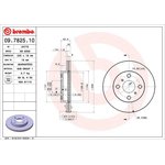 09.7825.10, 09.7825.10_диск тормозной передний!\ Toyota Yaris 1.0-1.4D 99