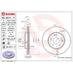 09.8411.11, Диск тормозной передн. с УФ покрытием MERCEDES-BENZ C-CLASS (W203) ...