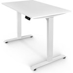Письменный, компьютерный стол для работы сидя и стоя BAZALT белый, регулируемый ...