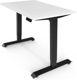 Фото 1/5 Письменный, компьютерный стол для работы сидя и стоя BAZALT, черный, с электроприводом, столешница лдсп белая 145x80 SE222BW14580
