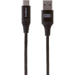 USB кабель Earldom EC-038C Type-C, 2.4A, 1м, нейлон (черный)