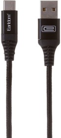 Фото 1/3 USB кабель Earldom EC-038C Type-C, 2.4A, 1м, нейлон (черный)