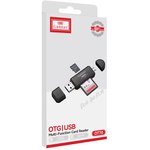 USB OTG Картридер Earldom ET-OT70 4 в 1 MicroUSB/USB на SD/MicroSD (черный)