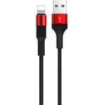 USB кабель BOROFONE BX21 Outstanding Lightning 8-pin, 1м, 2.4A, нейлон (красный)