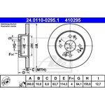 24.0110-0295.1, Диск тормозной задн, HONDA: ACCORD VI 1.8 i/2.0 Turbo DI/2.0 i ...