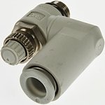 AS2301F-U01-08, AS Series Threaded Flow Regulator x 8mm Tube Outlet Port