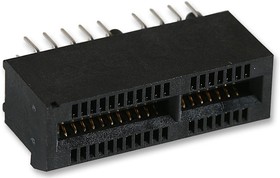Фото 1/3 87715-9005, Торцевой разъем, PCIe, Dual Side, 0.9 мм, 36 Контактов, Монтаж в Сквозное Отверстие, Straight