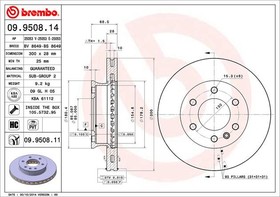 09.9508.11, Диск тормозной UV Coated | перед |