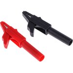 24.0157-22 24.0157-21, Crocodile Clip 4 mm Connection, Brass Contact, 15A, Black, Red