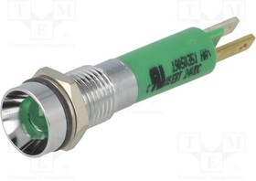 LED signal light, 24 V (DC), green, 30 mcd, Mounting Ø 8 mm, pitch 4.3 mm, LED number: 1