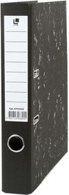Фото 1/8 Папка-регистратор 55 мм мрамор черный метал.окант. съемн. мех. разобран. KP9555E