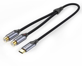 Vention BGVHF USB-C M / 2RCA F, Переходник-разветвитель Vention гибкий USB-C M/2RCA F - 1м