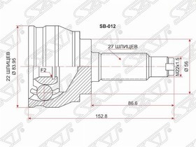 SB-012, Шрус наружный SUBARU FORESTER SF5 97-02/IMPREZA/ LEGACYGC#/GF# 94-02 4WD