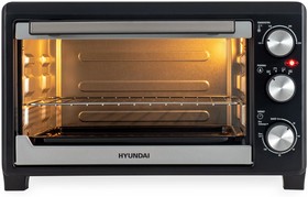 Фото 1/10 Мини-печь Hyundai MIO-HY072 23л. 1500Вт серебристый/черный