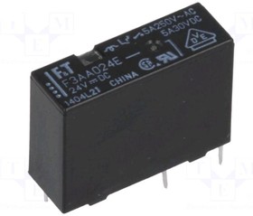 FTR-F3AA024E-HA, Power Relay 24VDC 5A SPST-NO(20.3x7x15)mm THT