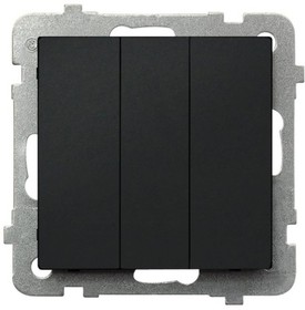 Sonata Выключатель 3-клавишный , без рамки Черный металлик LP-13R/m/33