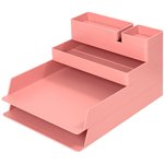 Органайзер настольный Deli ENS001pink Nusign розовый пластик