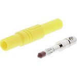 934097103, Yellow Male Banana Plug, 4 mm Connector, Screw Termination, 24A ...