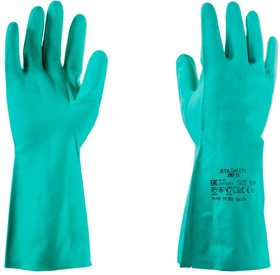 Перчатки нитриловые с хлопковым напылением JetaSafety JN711 цв.зелен. р.XXL – купить оптом и в розницу