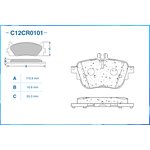 C12CR0101, Колодки тормозные задние (Low Metallic)