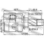 1811A12, ШРУС ВНУТРЕННИЙ 20X34.9X22