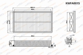Фото 1/6 KWFA0015, Фильтр воздушный Mazda 6 (GG/GY) 02-07/6 (GH) 09-13/MPV 02-/FAW Besturn X80 16-