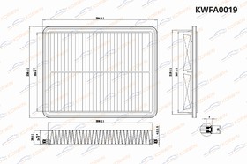 Фото 1/6 KWFA0019, Фильтр воздушный Kia Sorento I (BL) 2.5CRDi 06-