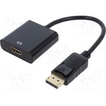 Gembird Переходник DisplayPort - HDMI 20M/19F, пакет черный [A-DPM-HDMIF-002]