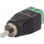RCA-M-TB, Transition: adapter; mono; terminal block,RCA plug; PIN: 2