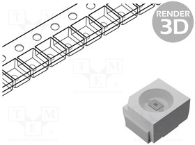 Фото 1/2 IN-P32ATB, LED; SMD; 3528; blue; 450mcd; 3.5x2.8x1.9mm; 120°; 2.8?3.4V; 20mA