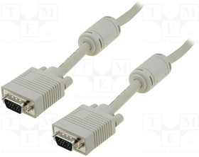 Фото 1/2 AK-310103-018-E, Cable; D-Sub 15pin HD plug,both sides; grey; 1.8m