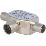 T-SPLIT-FMM, Splitter; coaxial 9.5mm socket,coaxial 9.5mm plug x2