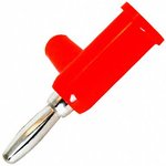 BU-P1825-2, Red Male Banana Plug, 4 mm Connector, 15A, 5000V, Nickel Plating