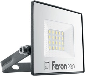 Фото 1/5 41538, Прожектор светодиодный ДО-20w 6400К 1600Лм IP65 черный Feron.PRO