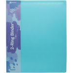 Папка на 2-х кольцах Бюрократ Pastel PAST0812/2RBLUE A4, пластик, 0.5мм корешок 27мм, торцевой карман с бумажной вставкой, голубой