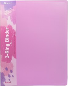Фото 1/5 Папка на 2-х кольцах Бюрократ Pastel PAST0812/2RPINK A4 пластик 0.5мм кор.27мм торц.карм с бум. встав розовый