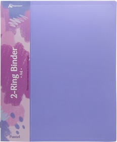 Фото 1/5 Папка на 2-х кольцах Бюрократ Pastel PAST0812/2RVIO A4 пластик 0.5мм кор.27мм торц.карм с бум. встав фиолетовый