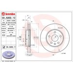 09.A969.10, 09.A969.10_диск тормозной передний!\ Opel Insignia 1.6-2.8i/2.0CDTi 08