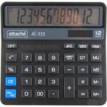 Калькулятор настольный КОМПАКТН Attache AС-333,12р,дв.пит, 147х145х28мм,черн