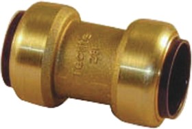 65114, Brass Pipe Fitting, Straight Push Fit Coupler, Female to Female 15mm