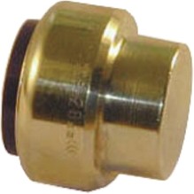 65874, Brass Pipe Fitting, Straight Push Fit End Stop, Female 22mm