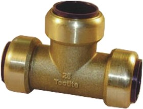 65666, Brass Pipe Fitting, Tee Push Fit Equal Tee, Female to Female 15mm