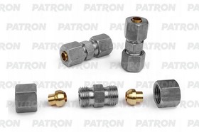 PHL5600-0150, Соединитель трубки в сборе L-150 (втулка - бронза, корпус и гайки - сталь), для трубок D = 4,76 mm