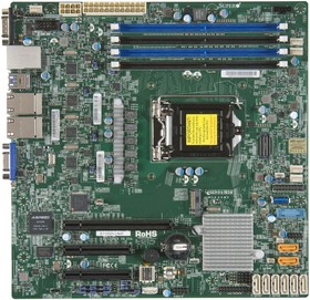 Фото 1/2 Материнская плата SuperMicro SuperMicro MBD-X11SSH-LN4F-B LGA1151 PCI-E SVGA 4xGbLAN SATA RAID MicroATX 4DDR4 {12} (205929)